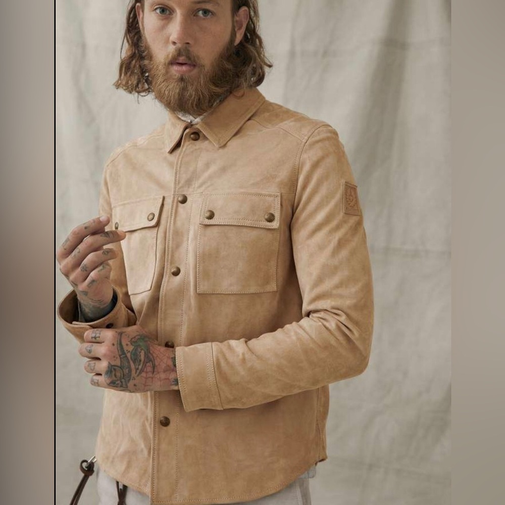 Belstaff suede Malyon 2.0 Shirt, in Fallow